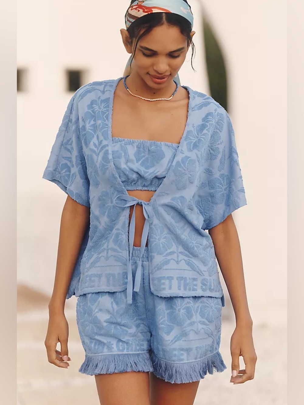 Anthropologie Celandine Matching Terrycloth Kimono & Bandeau NWT